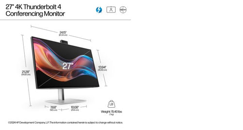 HP Series 7 Pro 27 inch 4K Conferencing Monitor - 727pm HP Series 7 Pro 27 inch 4K Conferencing Monitor - 727pm